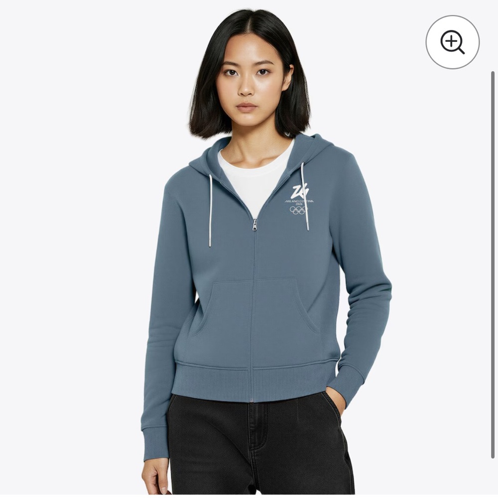Milano Cortina 2026 Olympics Essentials Full Zip Hoodie - Grey - Womens